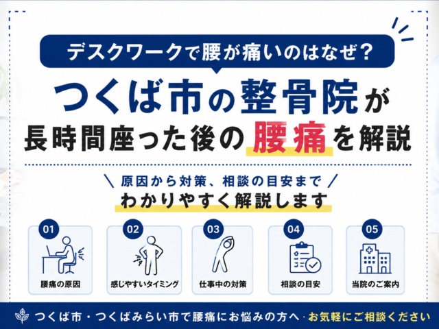 デスクワークで腰が痛いのはなぜ？つくば市の整骨院が長時間座った後の腰痛を解説