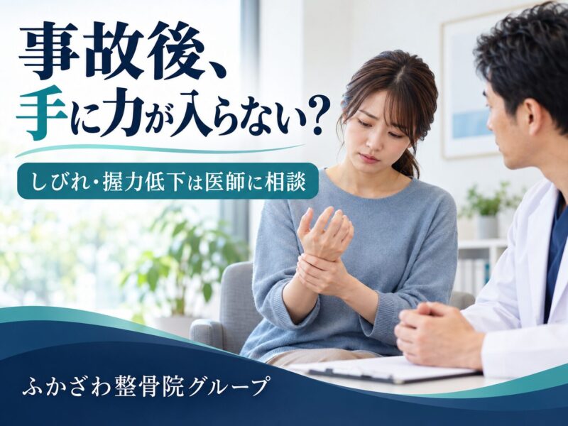 交通事故後に手がしびれる・力が入らない｜医師に伝えることと受診の目安【つくば市】
